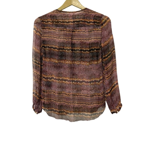Isabel Marant Etolie Burgundy 100% Silk Sheer Blouse Size 36 Lightweight Luxury - Picture 3 of 8